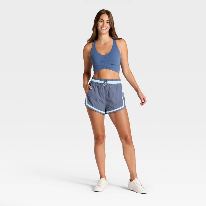 slide 3 of 3, Women's High-Rise Woven Shorts - JoyLab™ Navy Blue S, 1 ct