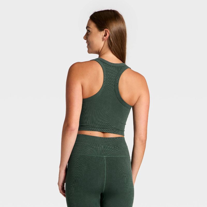 slide 2 of 3, Women's Seamless Henley Tank Top - JoyLab™ Forest Green XL, 1 ct