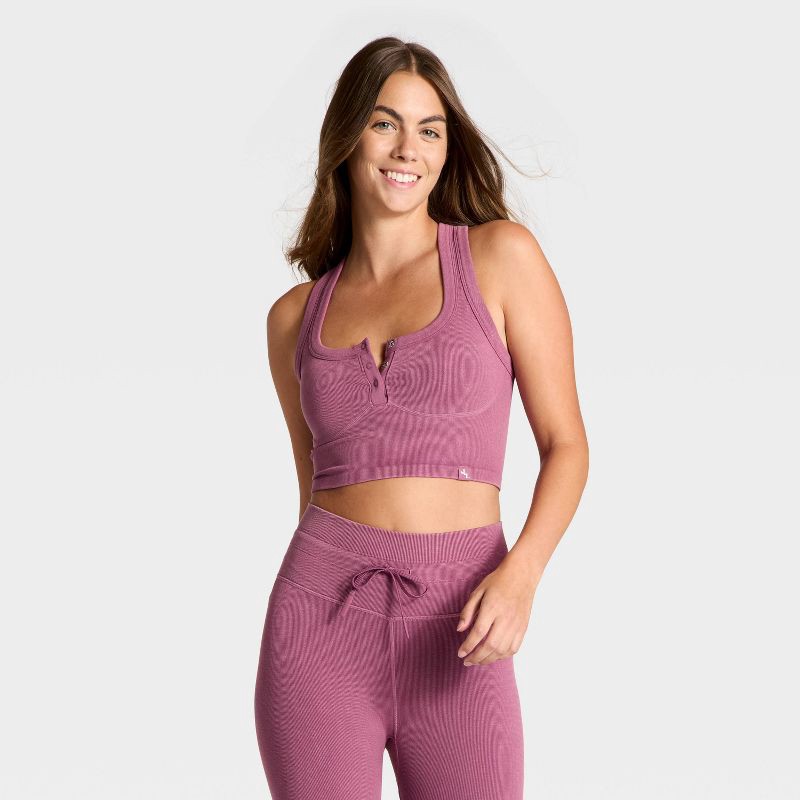 slide 1 of 3, Women's Seamless Henley Tank Top - JoyLab™ Purple XXS, 1 ct