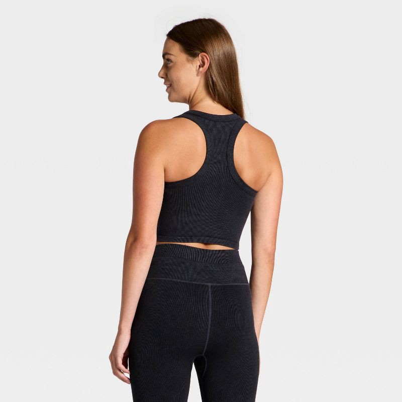 slide 2 of 3, Women's Seamless Henley Tank Top - JoyLab™ Black S, 1 ct