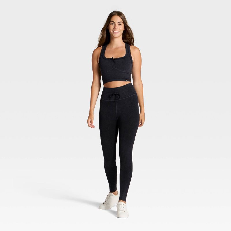 slide 3 of 3, Women's Seamless Henley Tank Top - JoyLab™ Black XL, 1 ct