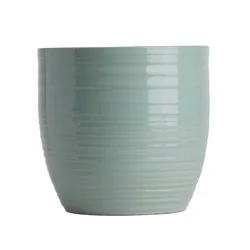 LiveTrends 6.5" Bergamo Ceramic Indoor Planter Pot Green