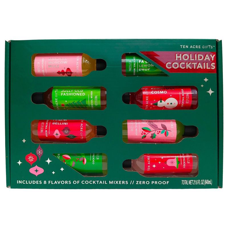 slide 1 of 6, Ten Acre Gifts Ten Acres Gifts Holiday Cocktail Mixer Set - 8pk/2.7 fl oz, 8 ct, 2.7 fl oz
