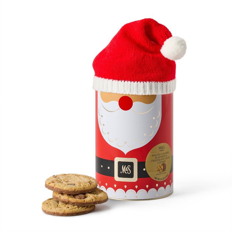 slide 1 of 3, M&S Santa Chocolate and Salted Caramel Christmas Cookie Gift Tin - 6.9oz, 6.9 oz