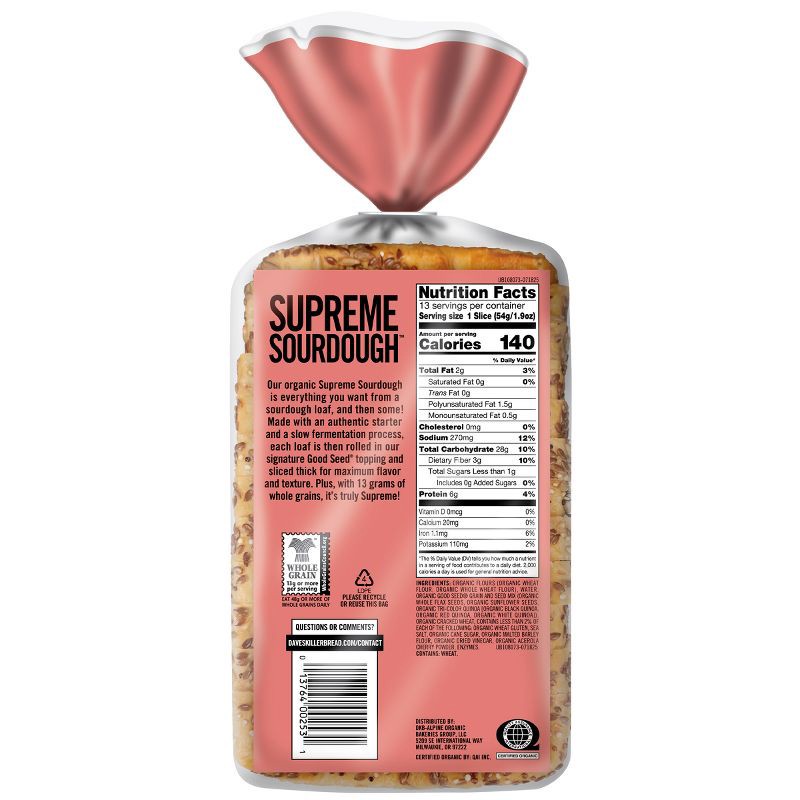 slide 2 of 15, Dave's Killer Bread Organic Sourdough Bread - 24oz, 24 oz