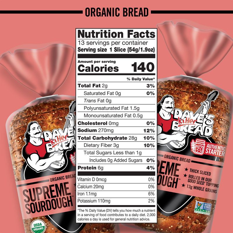 slide 8 of 15, Dave's Killer Bread Organic Sourdough Bread - 24oz, 24 oz