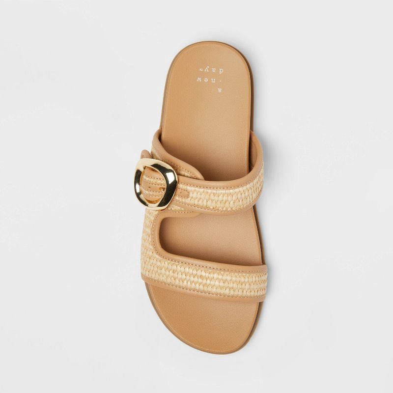 slide 3 of 4, Women's Meg Sandals with Memory Foam Insole - A New Day™ Beige 7.5, 1 ct