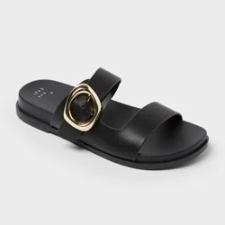 Women's Meg Sandals with Memory Foam Insole - A New Day™ Black 9