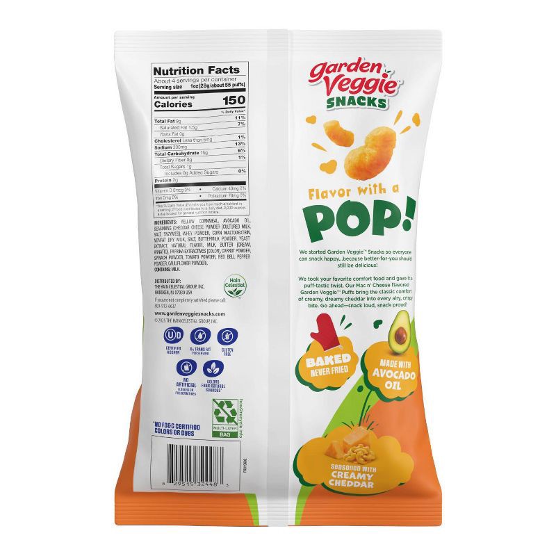 slide 2 of 11, Sensible Portions Garden Veggie Mac n' Cheese Puffs with Avocado Oil - 3.75oz, 3.75 oz