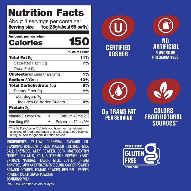 slide 7 of 11, Sensible Portions Garden Veggie Mac n' Cheese Puffs with Avocado Oil - 3.75oz, 3.75 oz