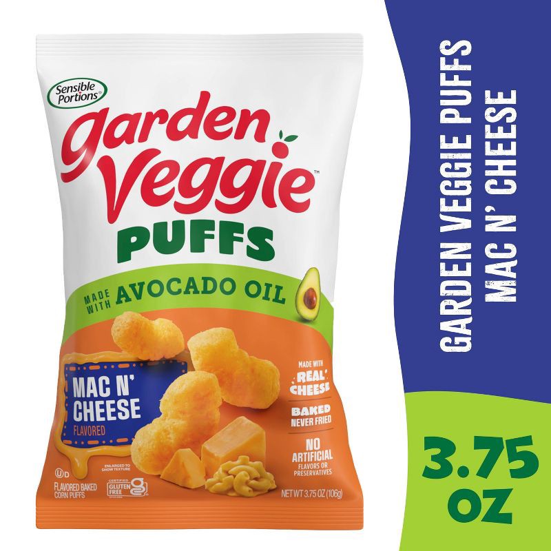 slide 11 of 11, Sensible Portions Garden Veggie Mac n' Cheese Puffs with Avocado Oil - 3.75oz, 3.75 oz