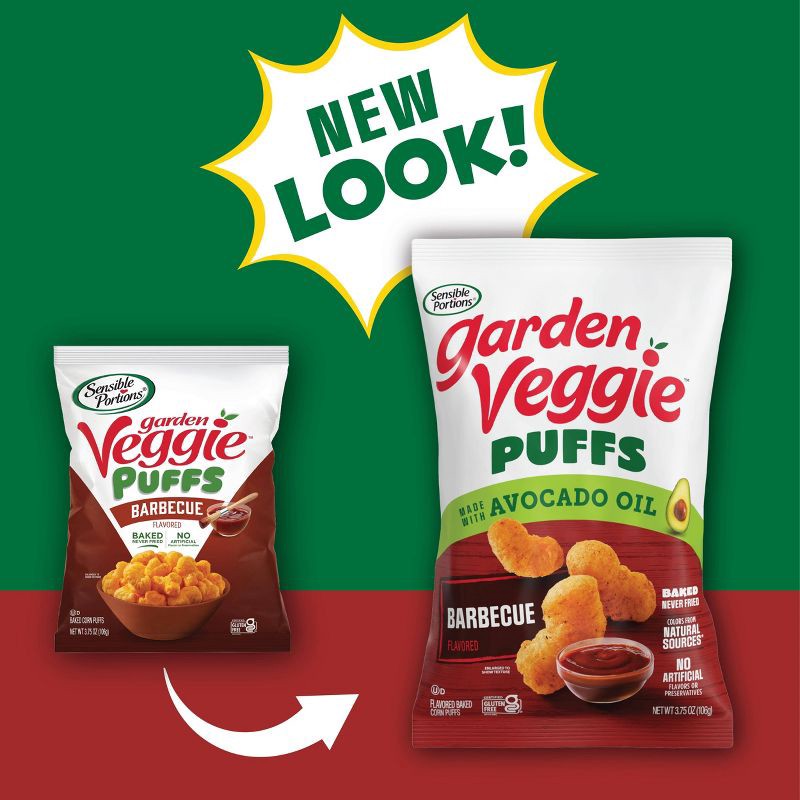 slide 3 of 12, Sensible Portions Garden Veggie Puffs BBQ with Avocado Oil - 3.75oz, 3.75 oz