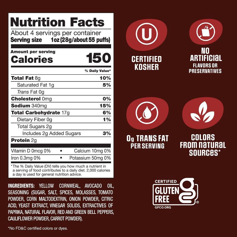 slide 7 of 12, Sensible Portions Garden Veggie Puffs BBQ with Avocado Oil - 3.75oz, 3.75 oz