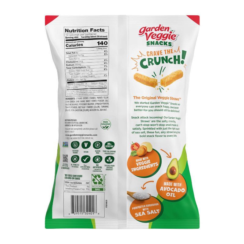 slide 2 of 12, Sensible Portions Garden Veggie Straws Sea Salt Family Size with Avocado Oil - 10oz, 10 oz