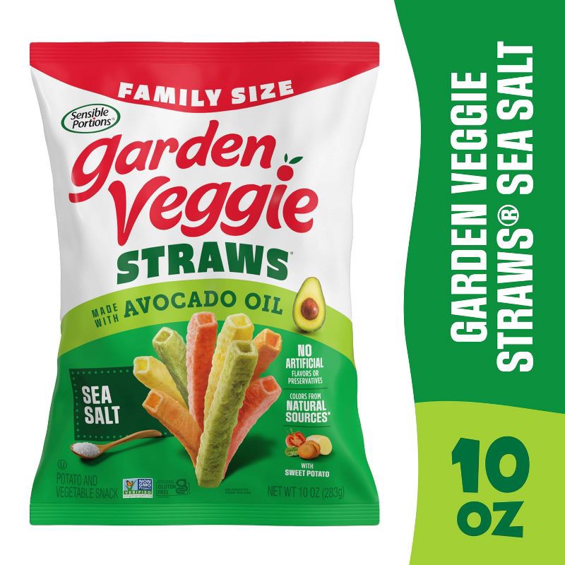 slide 12 of 12, Sensible Portions Garden Veggie Straws Sea Salt Family Size with Avocado Oil - 10oz, 10 oz