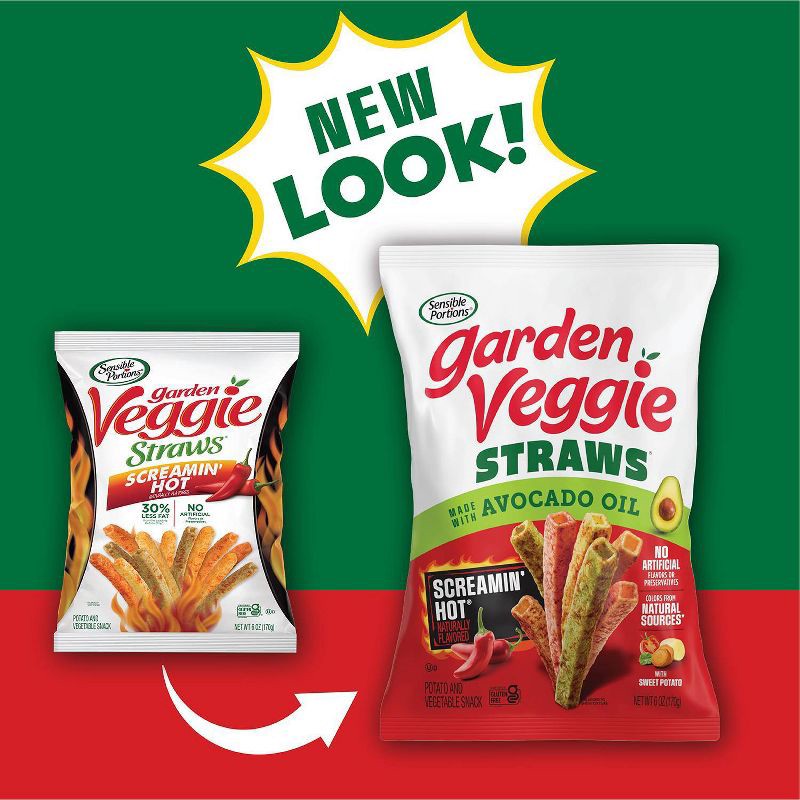 slide 3 of 12, Sensible Portions Garden Veggie Straws Screamin' Hot with Avocado Oil - 6oz, 6 oz