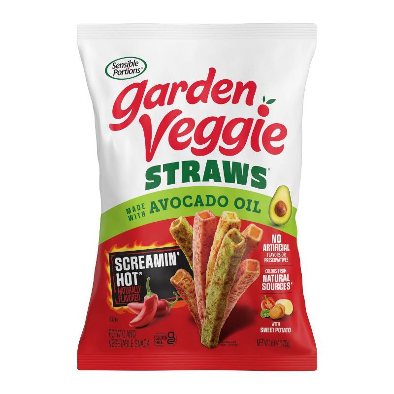 slide 1 of 12, Sensible Portions Garden Veggie Straws Screamin' Hot with Avocado Oil - 6oz, 6 oz