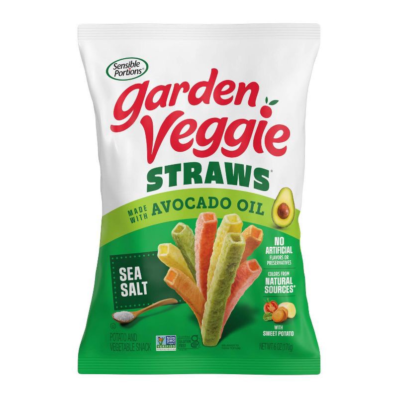 slide 1 of 12, Sensible Portions Garden Veggie Straws Sea Salt with Avocado Oil - 6oz, 6 oz