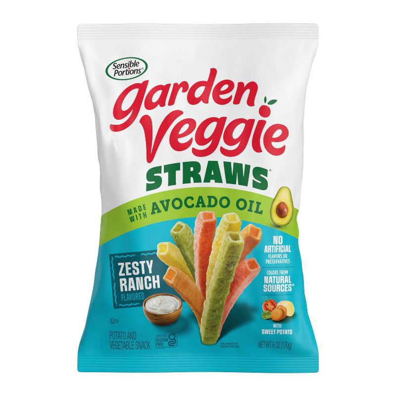 slide 1 of 12, Sensible Portions Garden Veggie Straws Zesty Ranch with Avocado Oil - 6oz, 6 oz