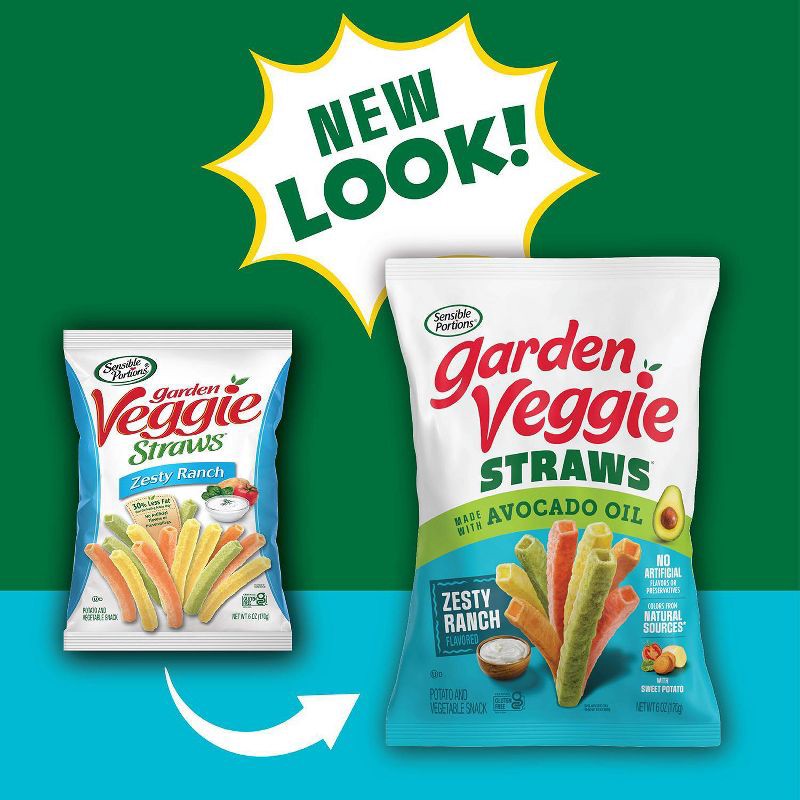 slide 3 of 12, Sensible Portions Garden Veggie Straws Zesty Ranch with Avocado Oil - 6oz, 6 oz