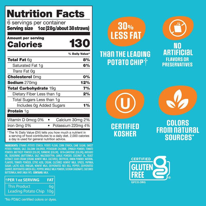 slide 7 of 12, Sensible Portions Garden Veggie Straws Zesty Ranch with Avocado Oil - 6oz, 6 oz