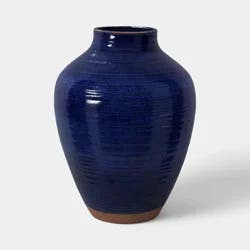 XL Tuscan Ceramic Vase Blue - Threshold™