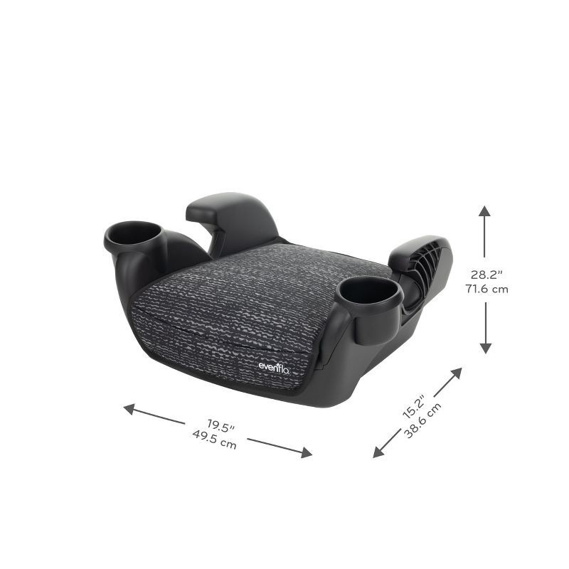 slide 6 of 7, Evenflo GoTime No Back Booster Car Seat - Static Black, 1 ct