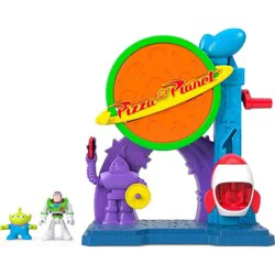 Imaginext Disney and Pixar Toy Story Pizza Planet Playset with Action Figure and Toy Rocket