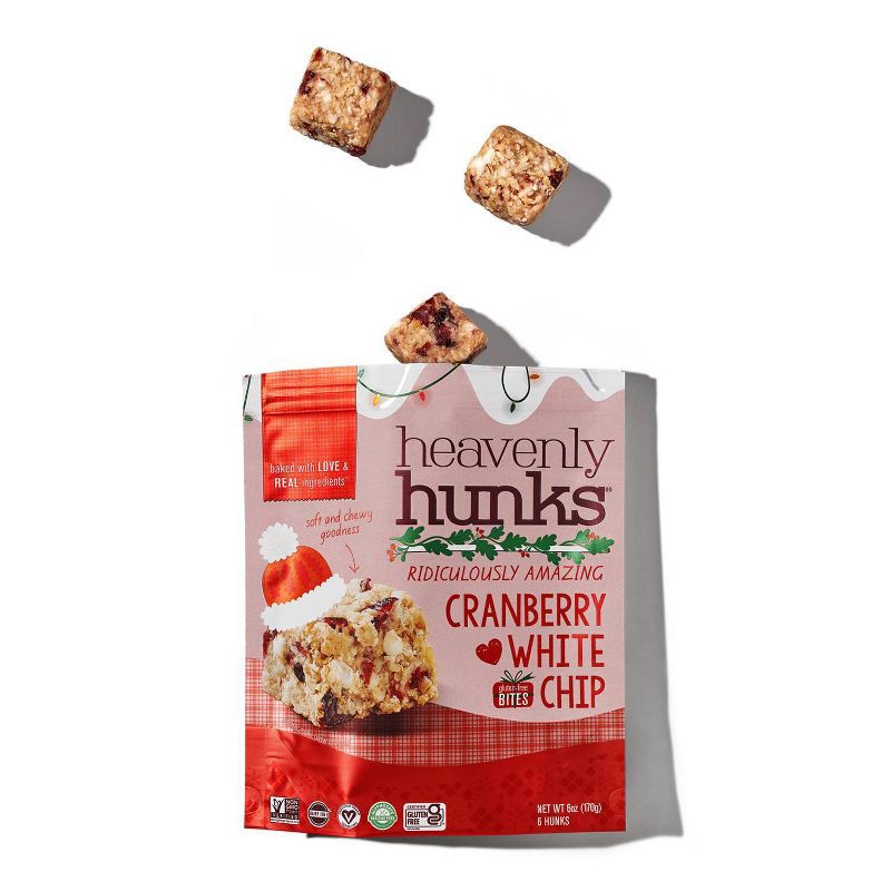 slide 3 of 7, Heavenly Hunks Holiday Cranberry White Chip Cookie Bites - 6oz, 6 oz