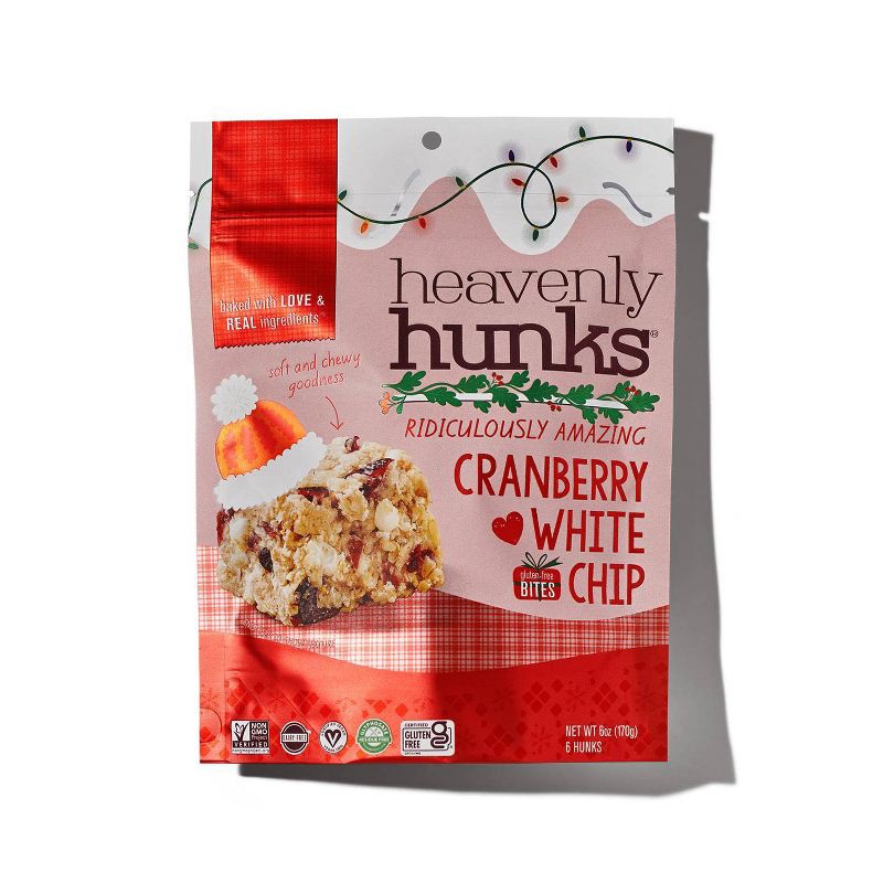 slide 1 of 7, Heavenly Hunks Holiday Cranberry White Chip Cookie Bites - 6oz, 6 oz