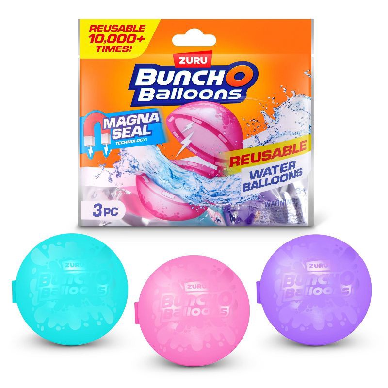 slide 1 of 9, Bunch O Balloons Reusable Water Balloons Toys 3pc, 3 ct