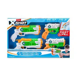 XSHOT Water Nano Fast Fill Nano & Micro Value Pack Water Blasters - 2pk