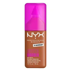NYX Professional Makeup Make 'Em Wonder 24H Soft Matte Foundation - 34 Mahogany - 1.01 fl oz: Vegan, Contains Vitamin C