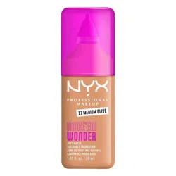 NYX Professional Makeup Make 'Em Wonder 24H Soft Matte Foundation - 17 Medium Olive - 1.01 fl oz: Vegan, Contains Vitamin C, Hyaluronic Acid
