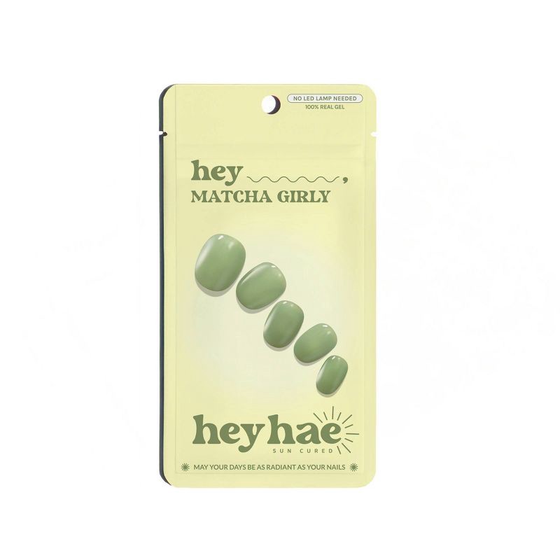 slide 1 of 10, Heyhae Gel Nail Wrap - Hey Matcha Girly - 28pc, 28 ct