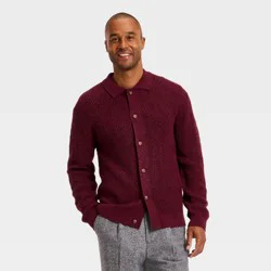 Men's Long Sleeve Cardigan Sweater - Goodfellow & Co™ Red L