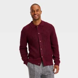 Men's Long Sleeve Cardigan Sweater - Goodfellow & Co™ Red L