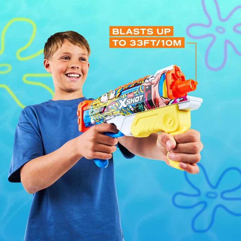 slide 4 of 7, XSHOT Water Skins Fast Fill Hyperload Water Blaster - Sponge Bob, 1 ct
