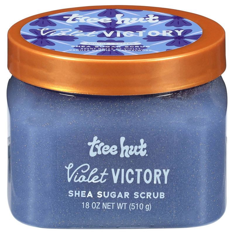 slide 1 of 7, Tree Hut Body Scrub - Violet Victory - 18oz: Paraben-Free, Sulfate-Free, Vegan, Contains Shea Butter, 18 oz