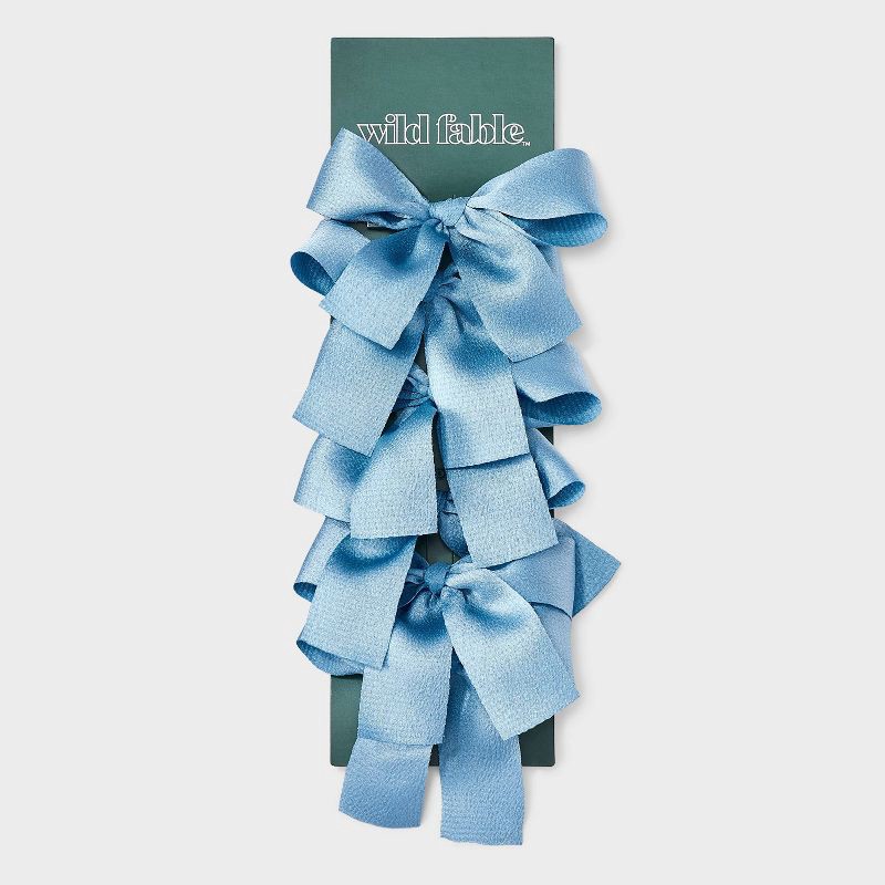 slide 2 of 3, Bow Hair Clip Set 6 pc - Wild Fable™ Blue, 6 ct