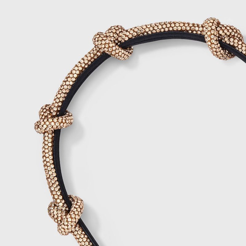 slide 3 of 3, Knotted Rhinestone Headband - A New Day™ Rose Gold, 1 ct