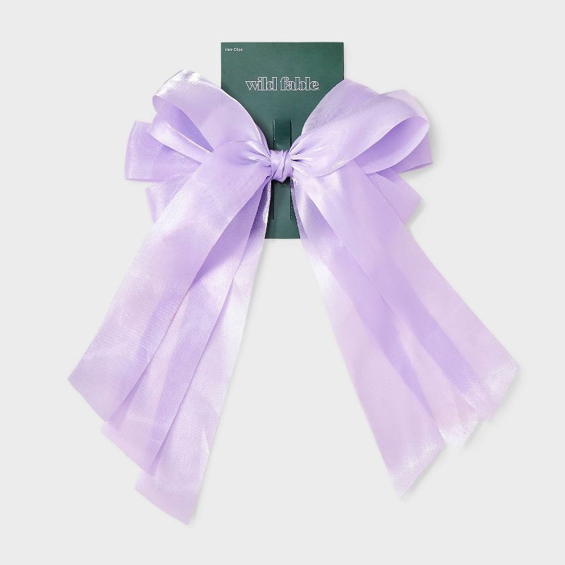 slide 2 of 3, Organza Triple Bow Hair Barrette - Wild Fable™ Lavender, 1 ct