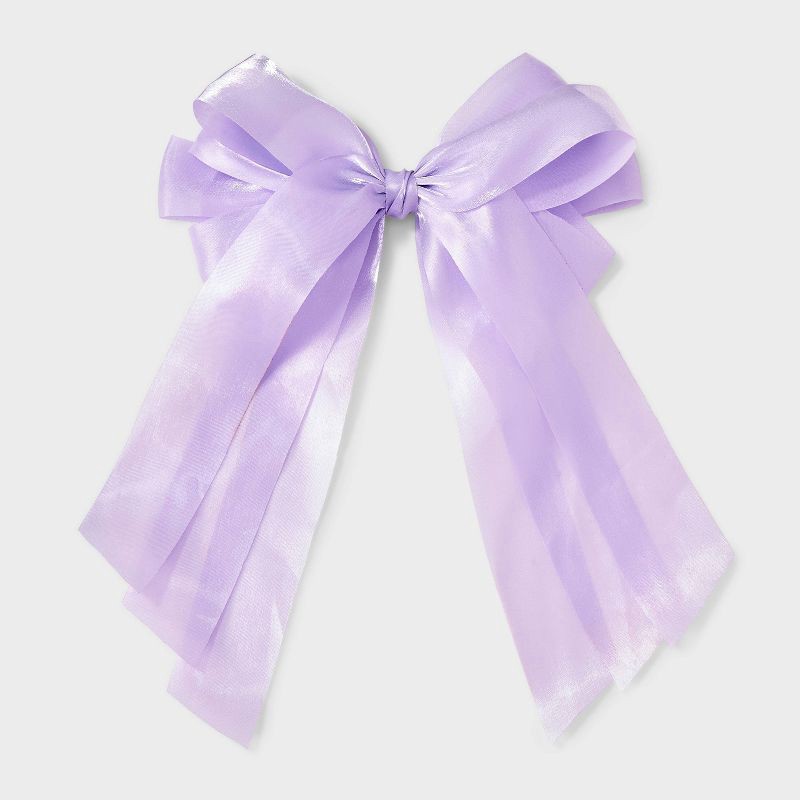 slide 1 of 3, Organza Triple Bow Hair Barrette - Wild Fable™ Lavender, 1 ct
