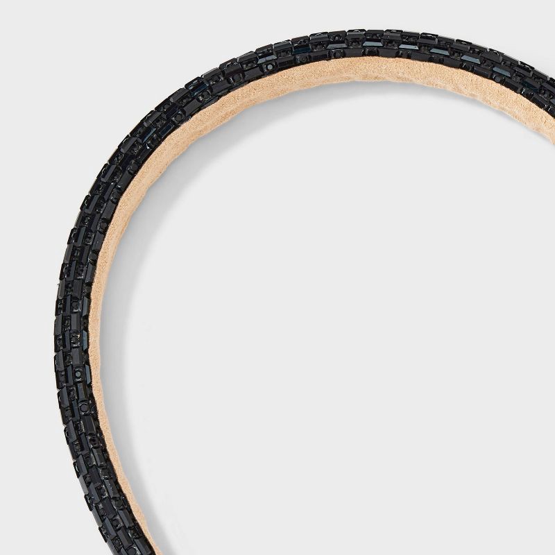 slide 3 of 3, Gemstone Padded Headband - A New Day™ Black, 1 ct