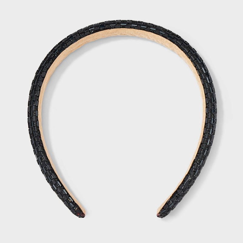 slide 1 of 3, Gemstone Padded Headband - A New Day™ Black, 1 ct