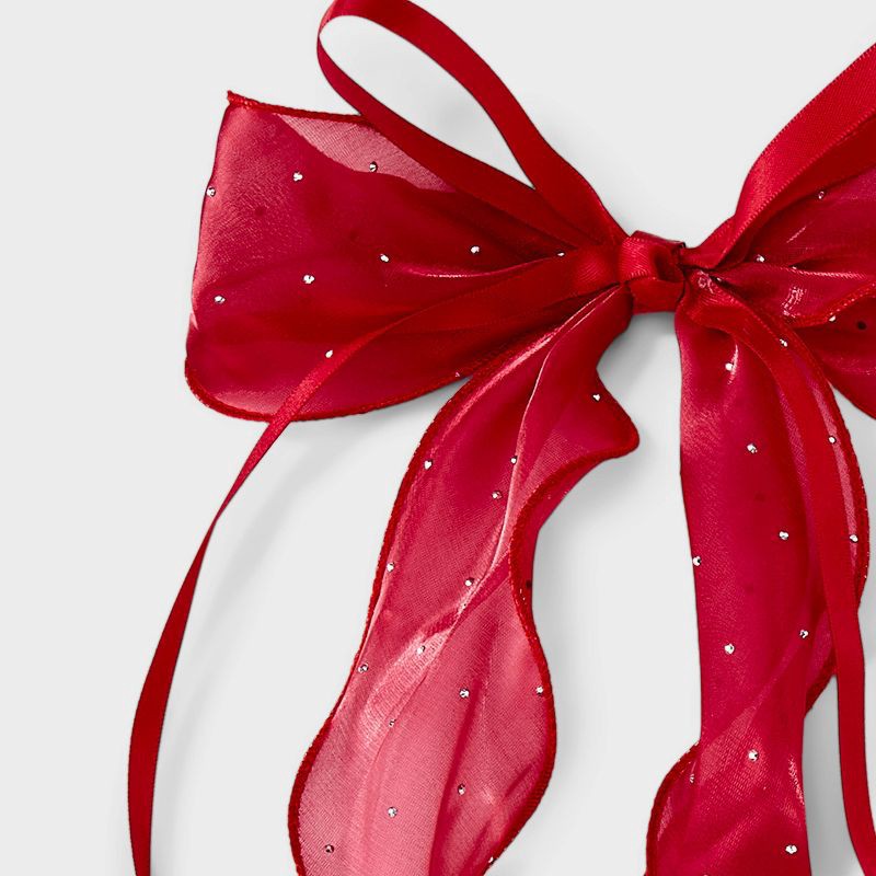 slide 3 of 3, Gemmed Bow Hair Clip - Wild Fable™ Red, 1 ct