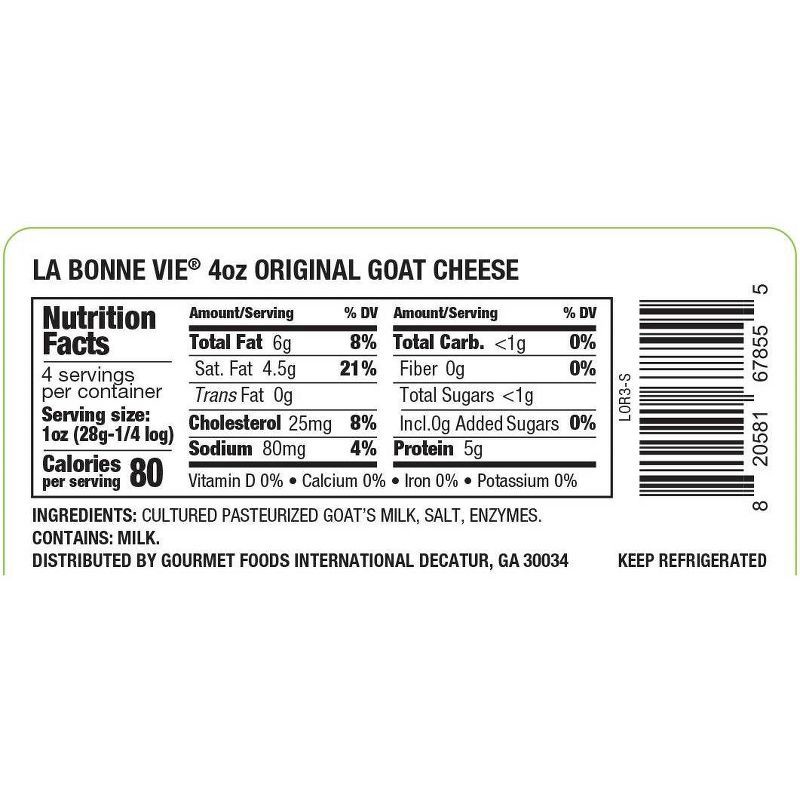 slide 2 of 2, La Bonne Vie Original Goat Cheese Log - 4oz, 4 oz