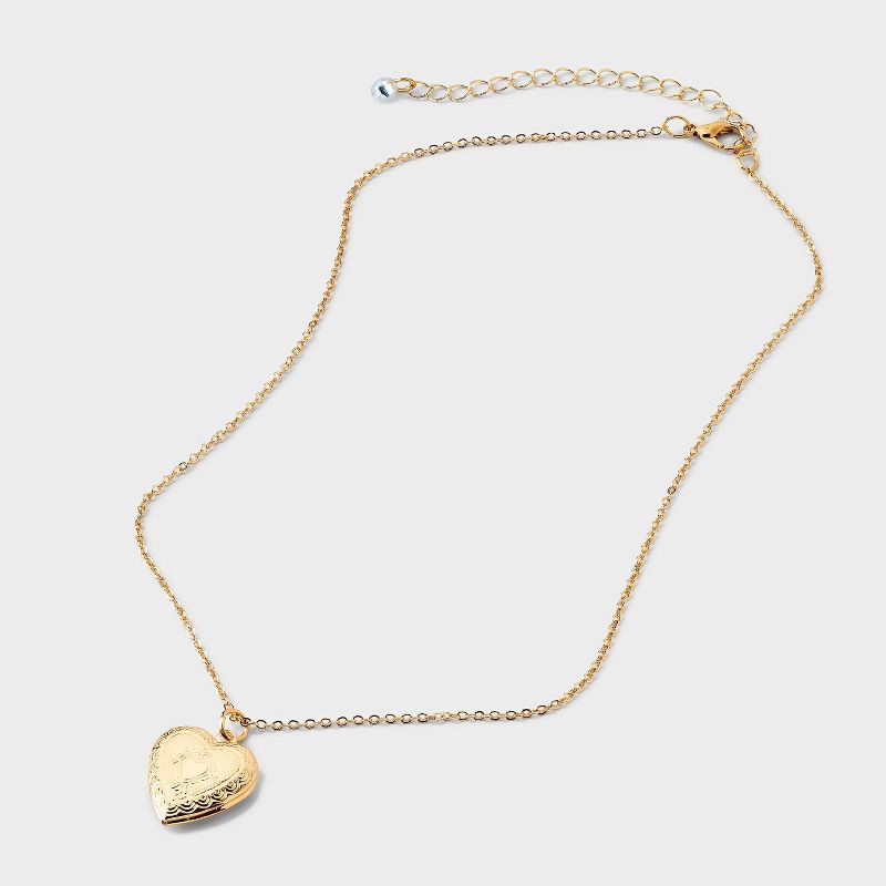 slide 3 of 5, Bow Hair Clip and Necklace with Heart Charm Set 2 pc - Wild Fable™ Ivory, 2 ct