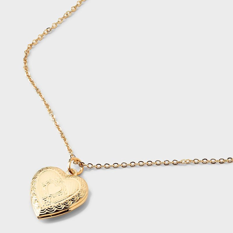 slide 5 of 5, Bow Hair Clip and Necklace with Heart Charm Set 2 pc - Wild Fable™ Ivory, 2 ct