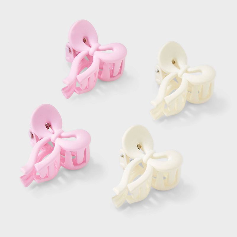 slide 3 of 4, Large Bow and Small Hair Clips Set 5 pc - Wild Fable™ Burgundy, 5 ct